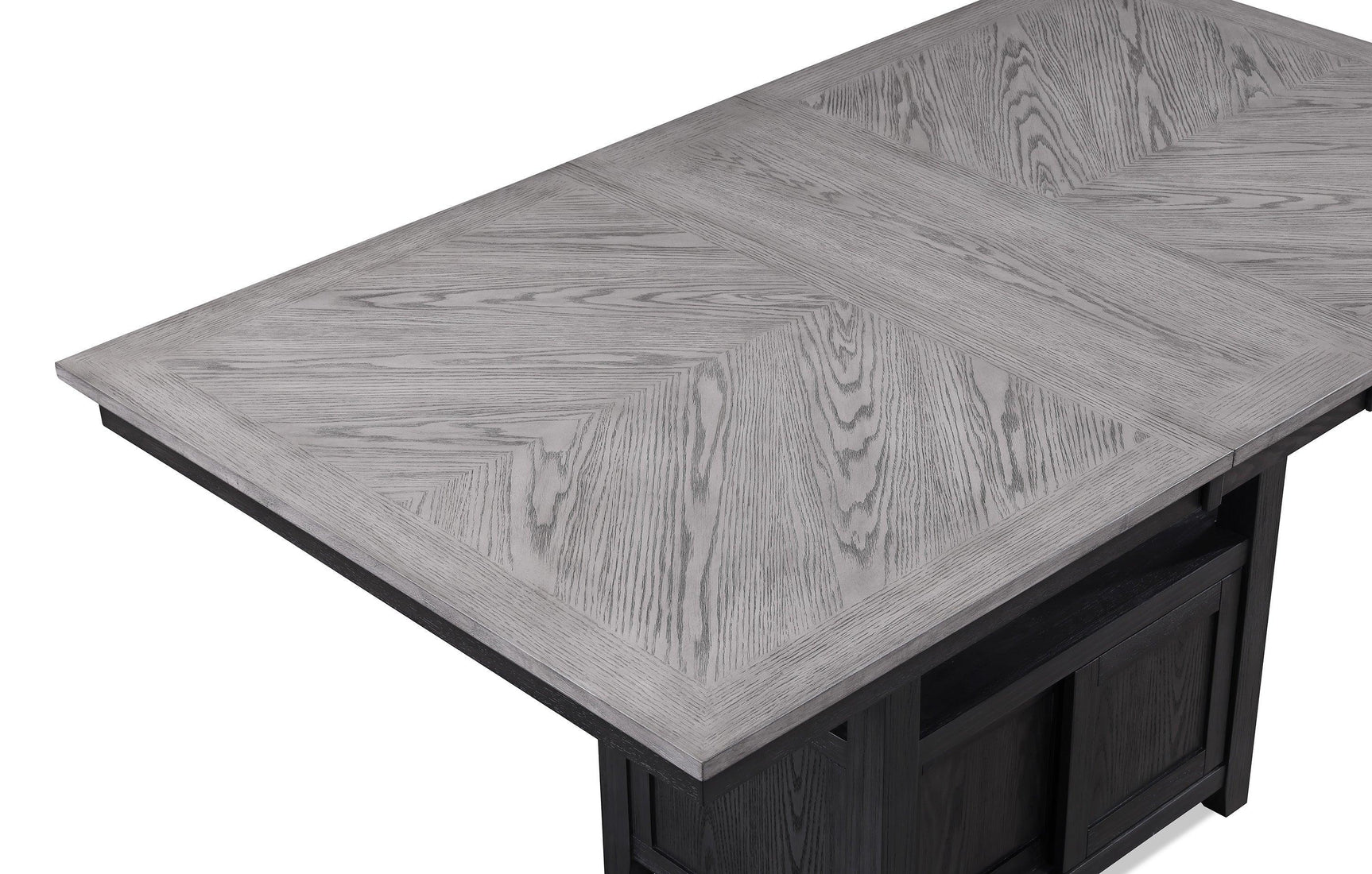Buford Light Gray Solid Wood And Veneers Fabric Upholstered Counter Height Dining Room Set - Ella Furniture