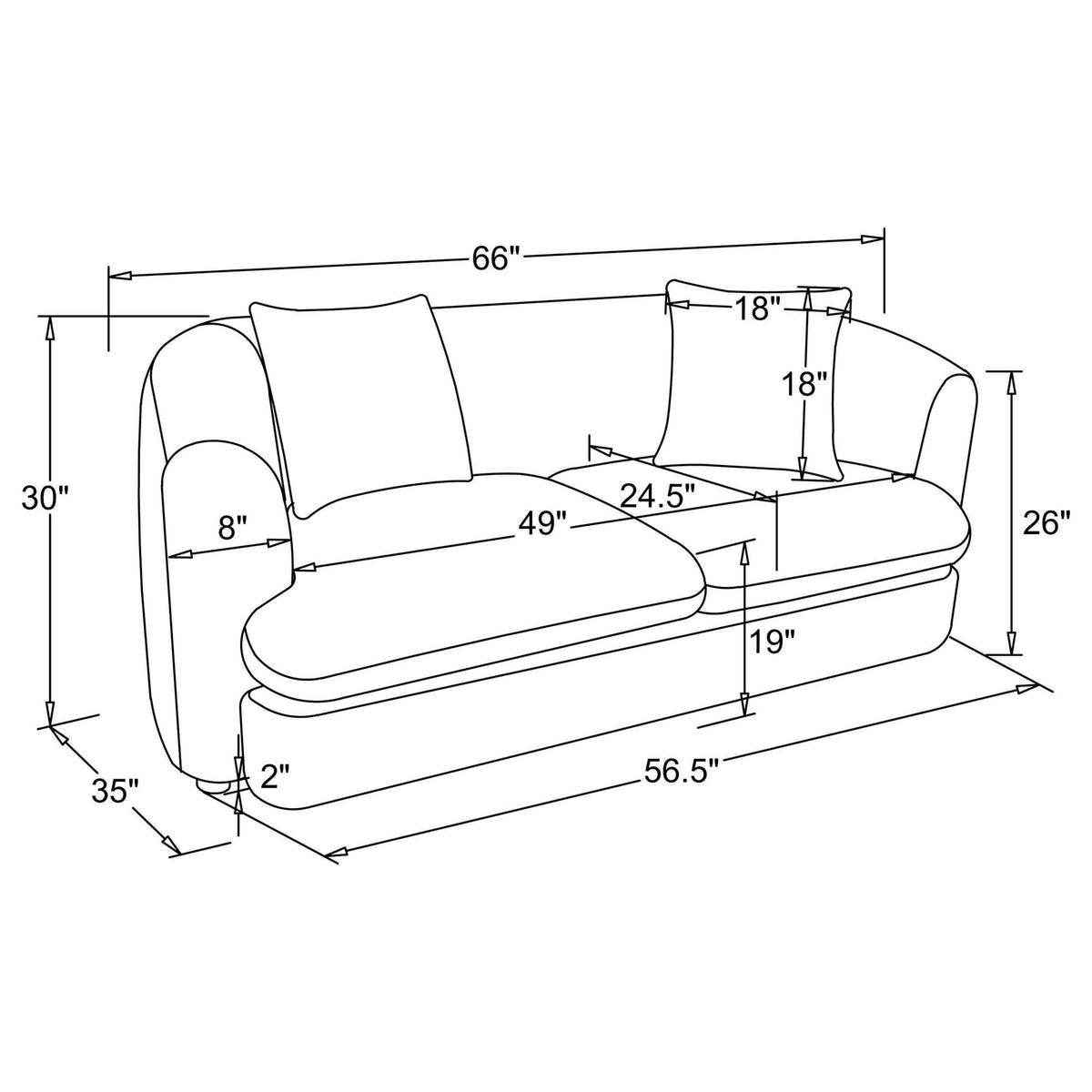 Delroy 2-Piece Stationary Sofa Set in Aubergine Polyester — product image 8