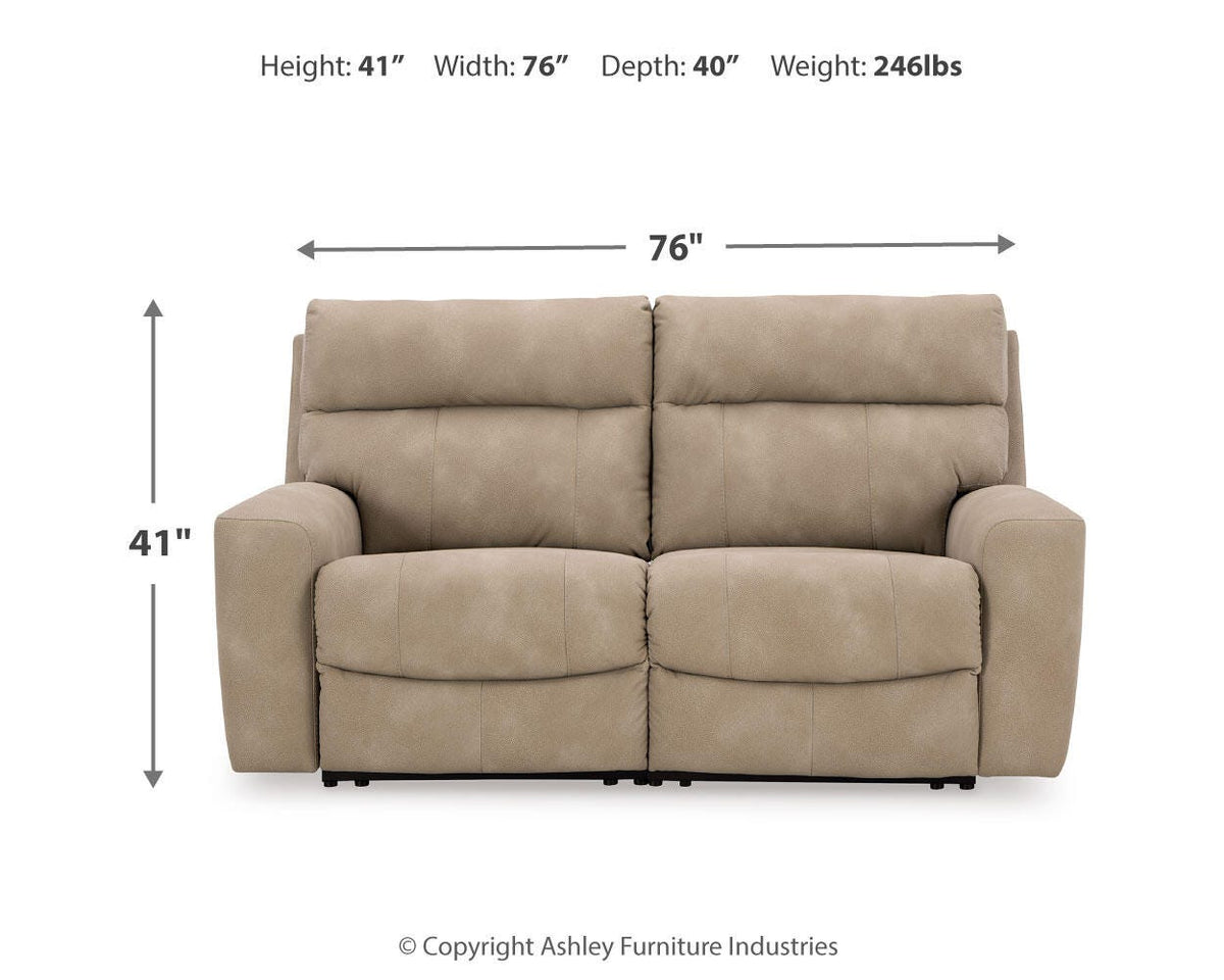 Next-Gen Sand DuraPella Sofa and Loveseat — dimension illustration