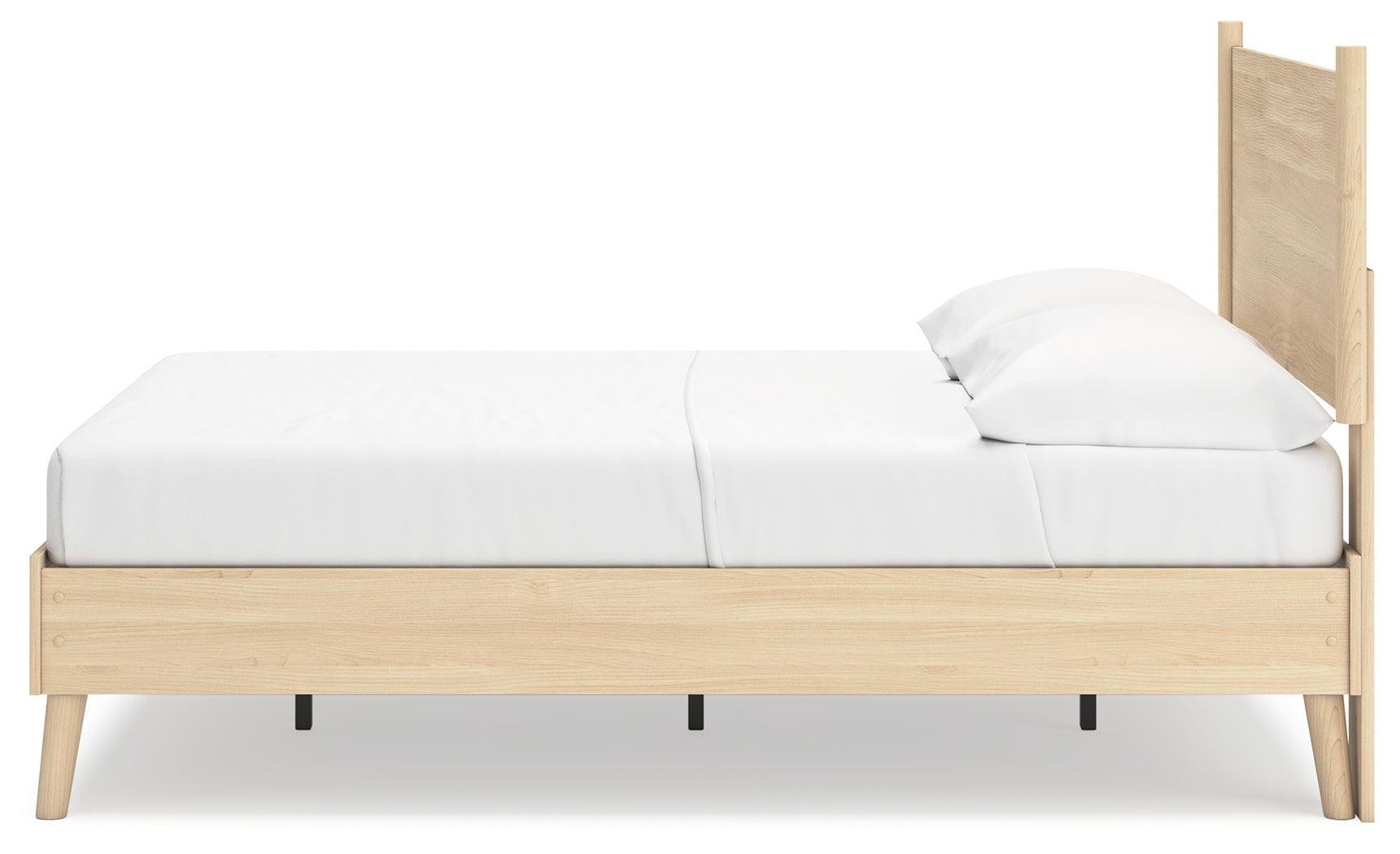 Cabinella Tan Full Platform Panel Bed - Ella Furniture