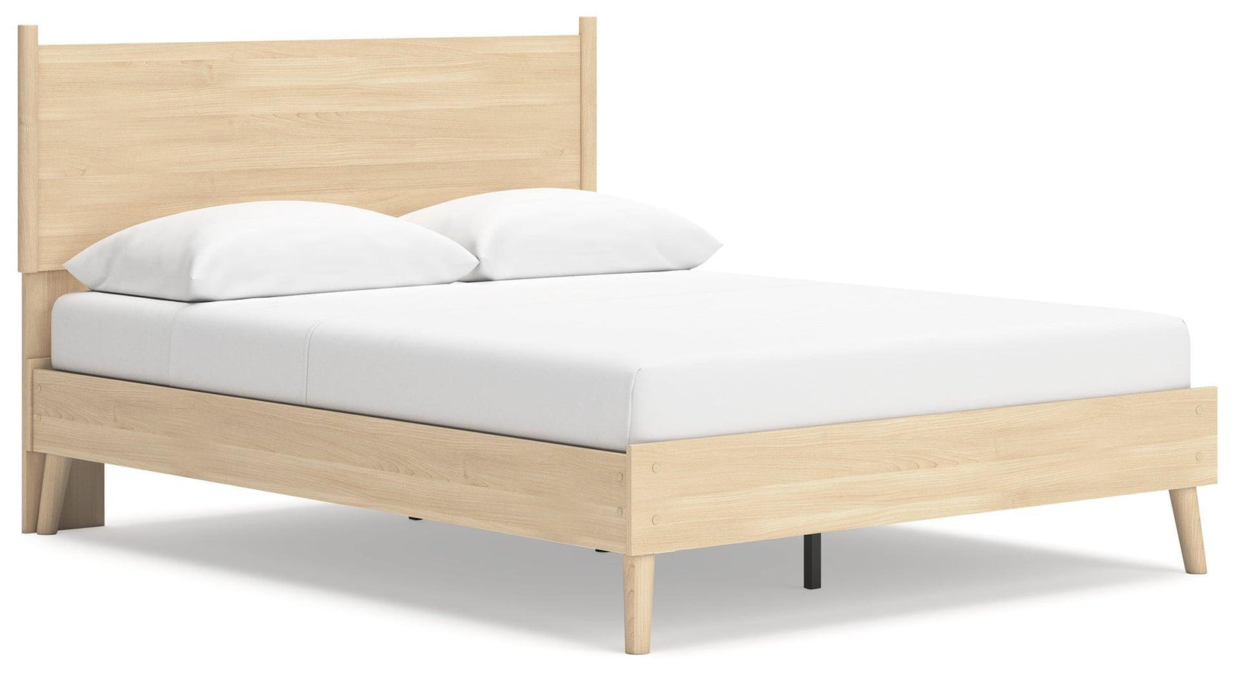 Cabinella Tan Queen Platform Panel Bed - Ella Furniture