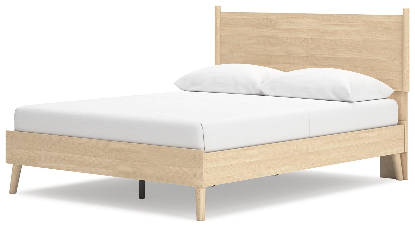 Cabinella Tan Queen Platform Panel Bed - Ella Furniture