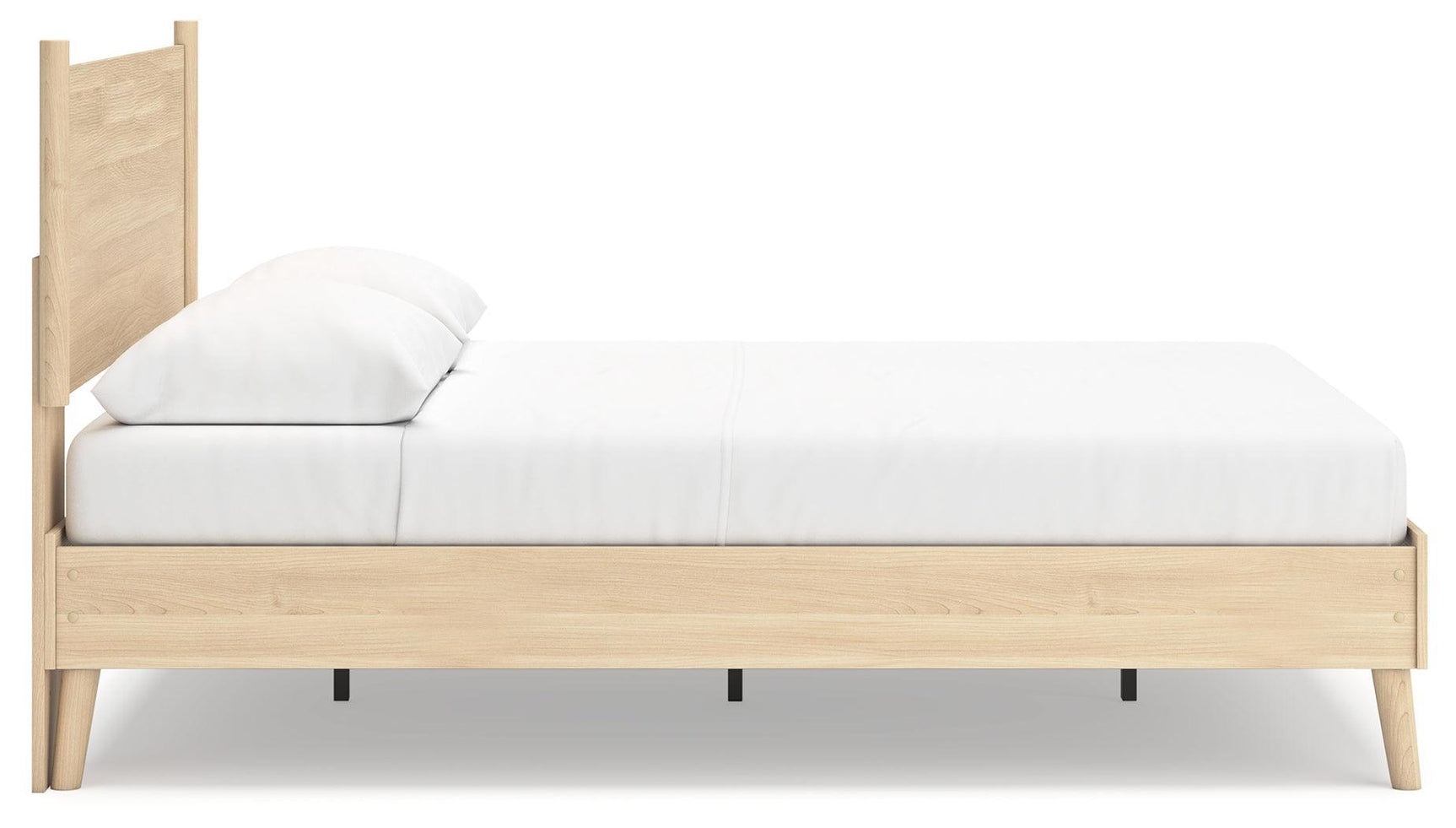 Cabinella Tan Queen Platform Panel Bed - Ella Furniture