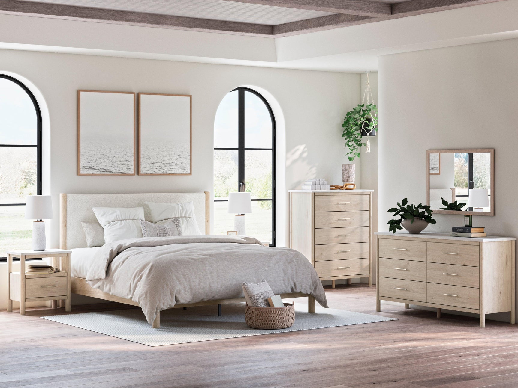 Cadmori Two-tone Dresser and Mirror - Ella Furniture