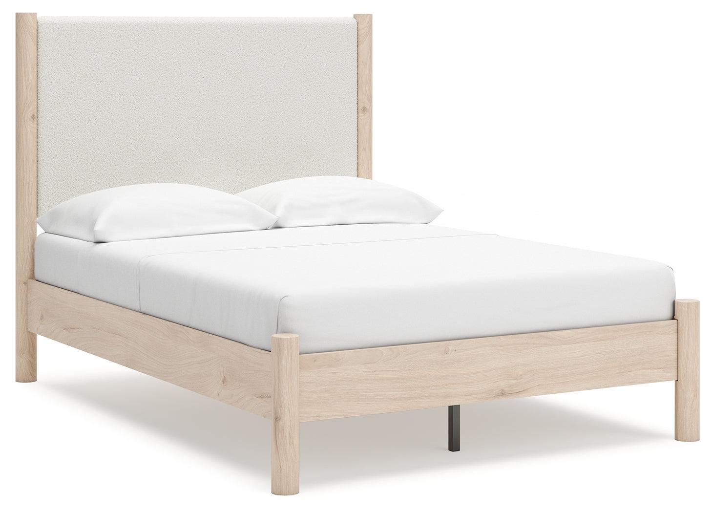 Cadmori Two-tone Full Upholstered Panel Bed - Ella Furniture