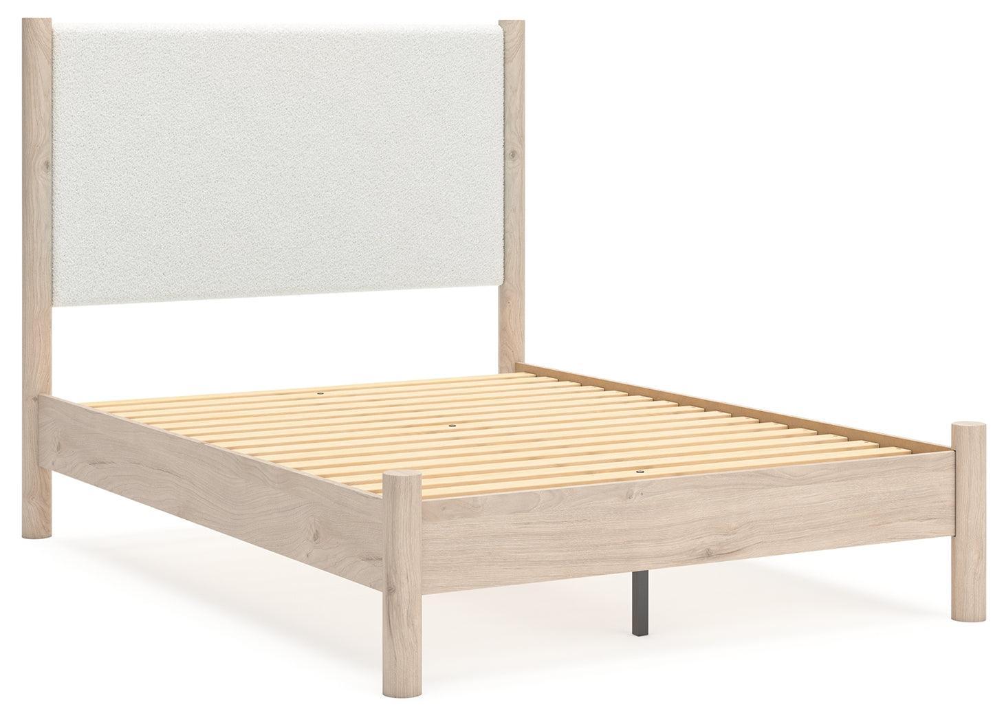 Cadmori Two-tone Full Upholstered Panel Bed - Ella Furniture