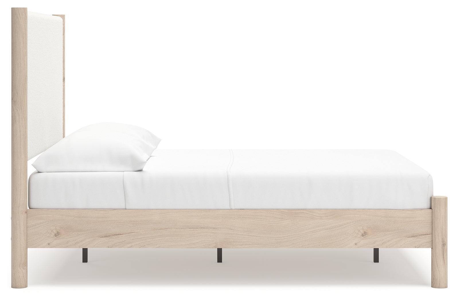 Cadmori Two-tone Full Upholstered Panel Bed - Ella Furniture