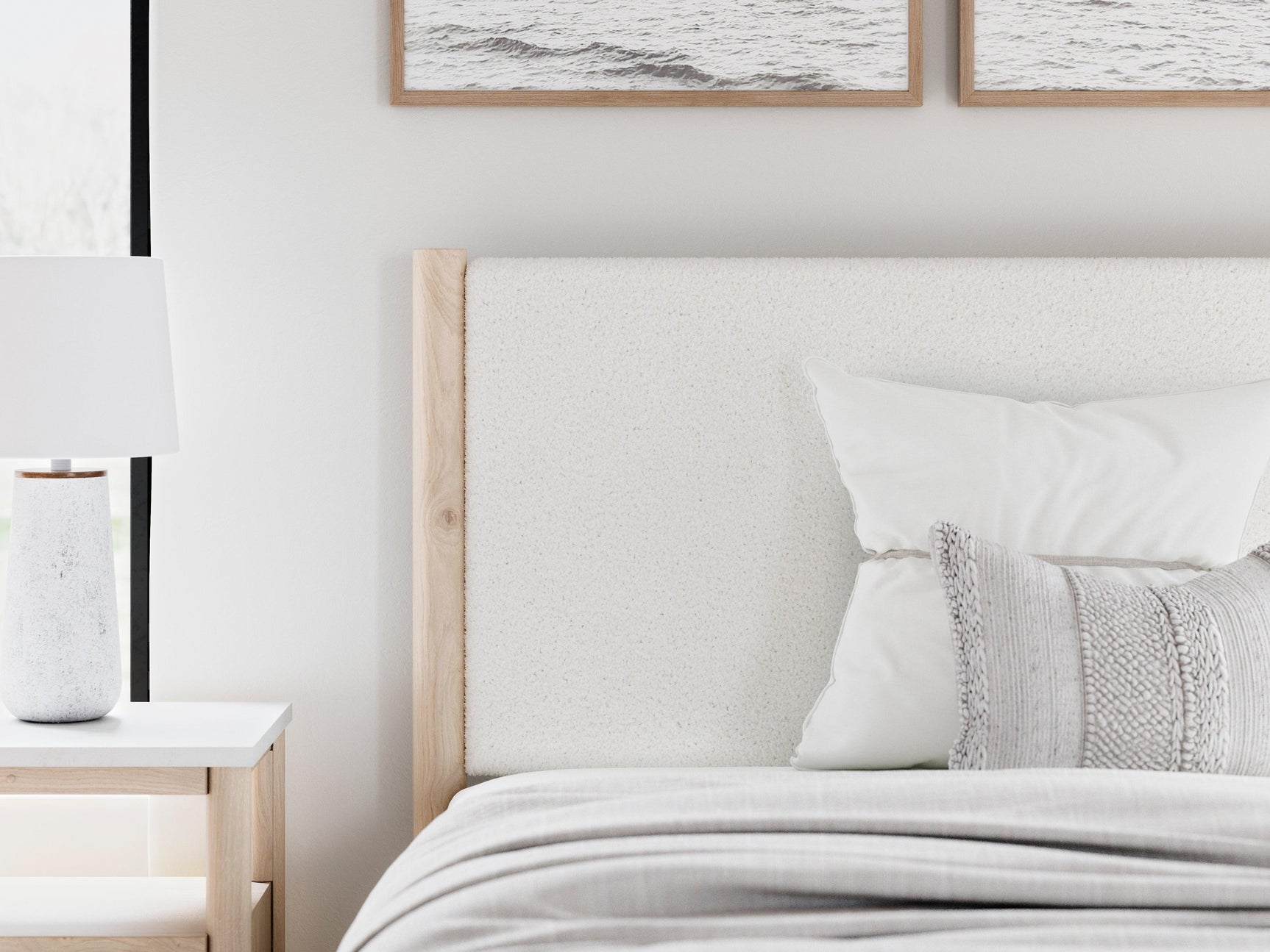 Cadmori Two-tone Full Upholstered Panel Bed - Ella Furniture
