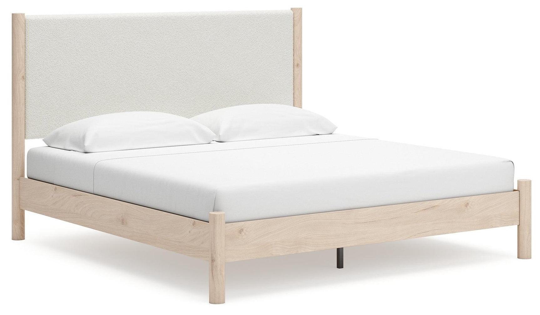 Cadmori Two-tone King Upholstered Panel Bed - Ella Furniture
