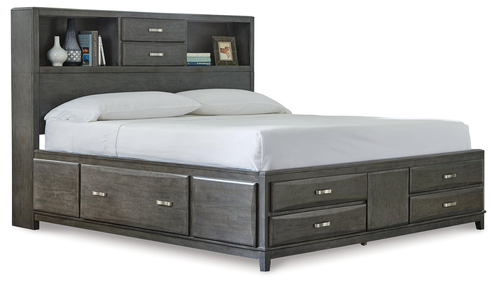 Caitbrook Gray 8 Storage Bedroom Set - Ella Furniture