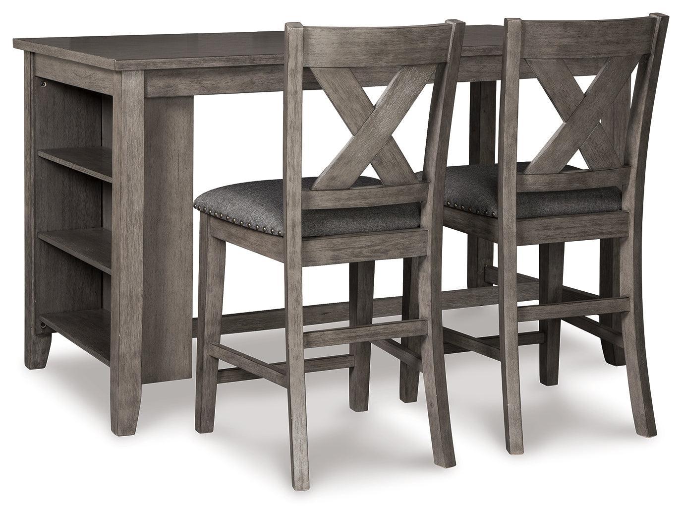 Caitbrook Gray Counter Height Dining Table And 2 Barstools - Ella Furniture