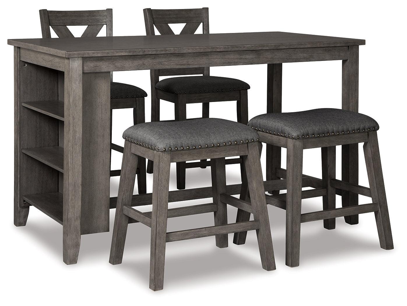 Caitbrook Gray Counter Height Dining Table And 4 Barstools - Ella Furniture