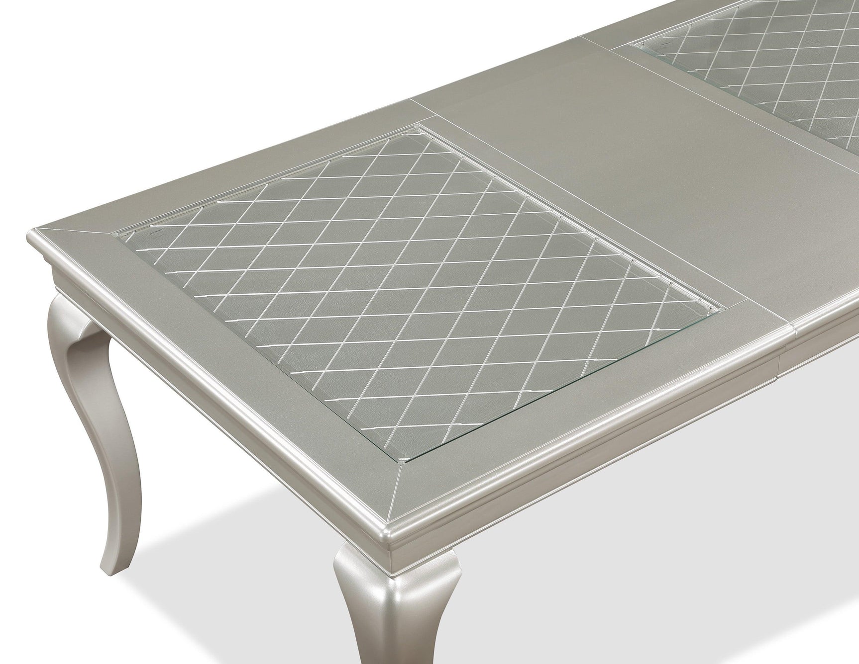 Caldwell Gray Woods And Veneers Metal Glass Rectangular Dining Room Set - Ella Furniture