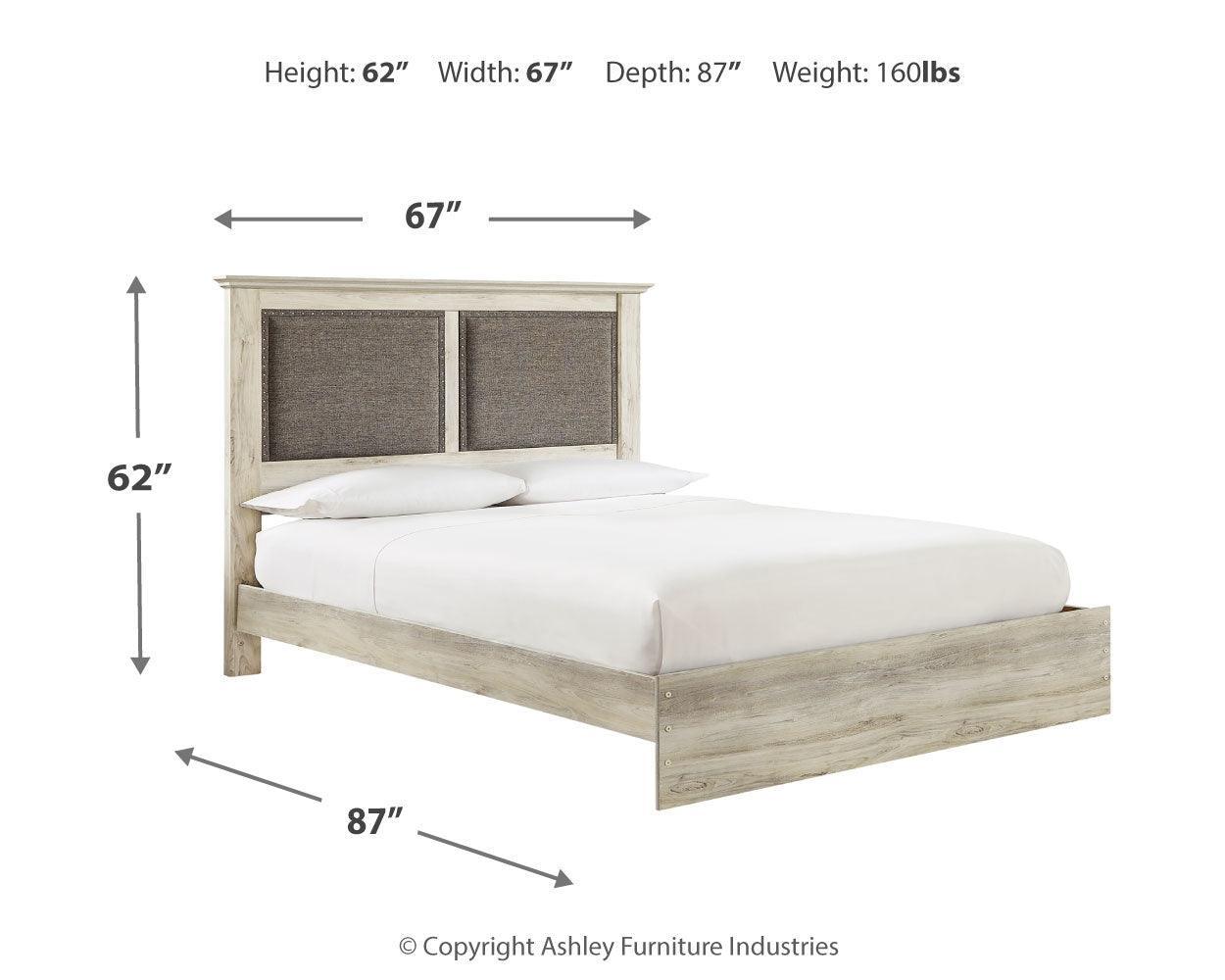 Cambeck Whitewash Upholstered Panel Bedroom Set - Ella Furniture
