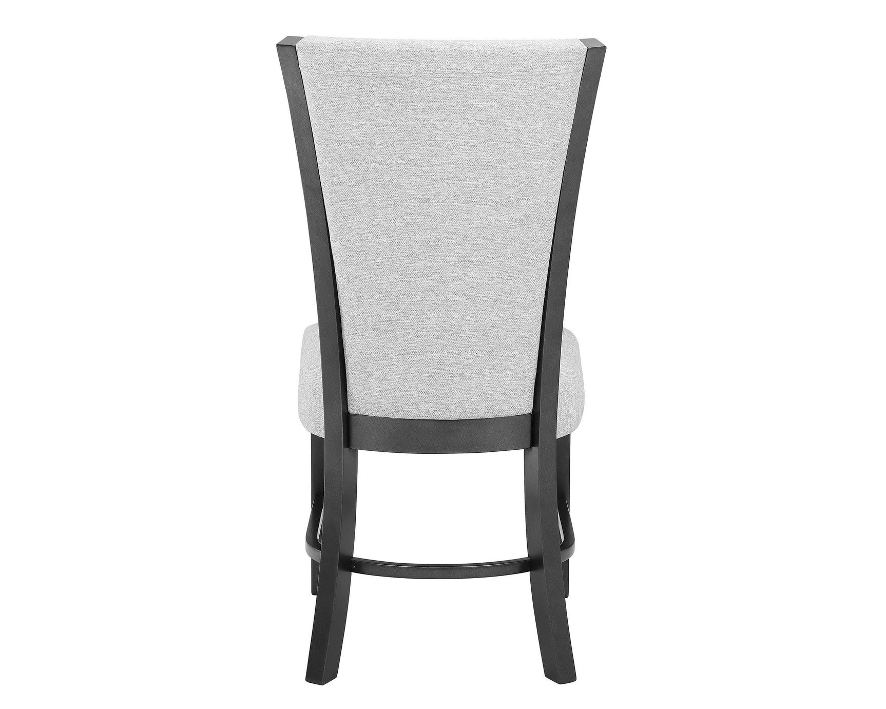 Camelia White/Gray Modern Solid Wood Glass Fabric Upholstered Dining Room Set - Ella Furniture