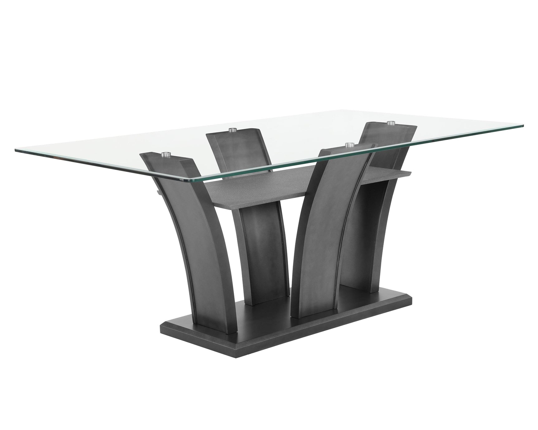 Camelia White/Gray Modern Solid Wood Glass Fabric Upholstered Dining Room Set - Ella Furniture