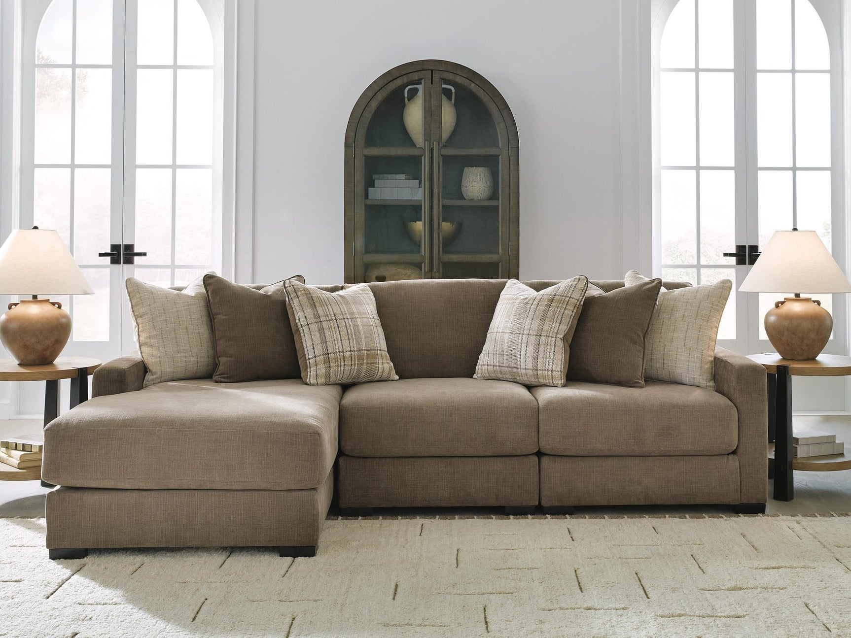 Camellia-Court Coffee 3-Piece Sectional with Chaise from Ella Furniture