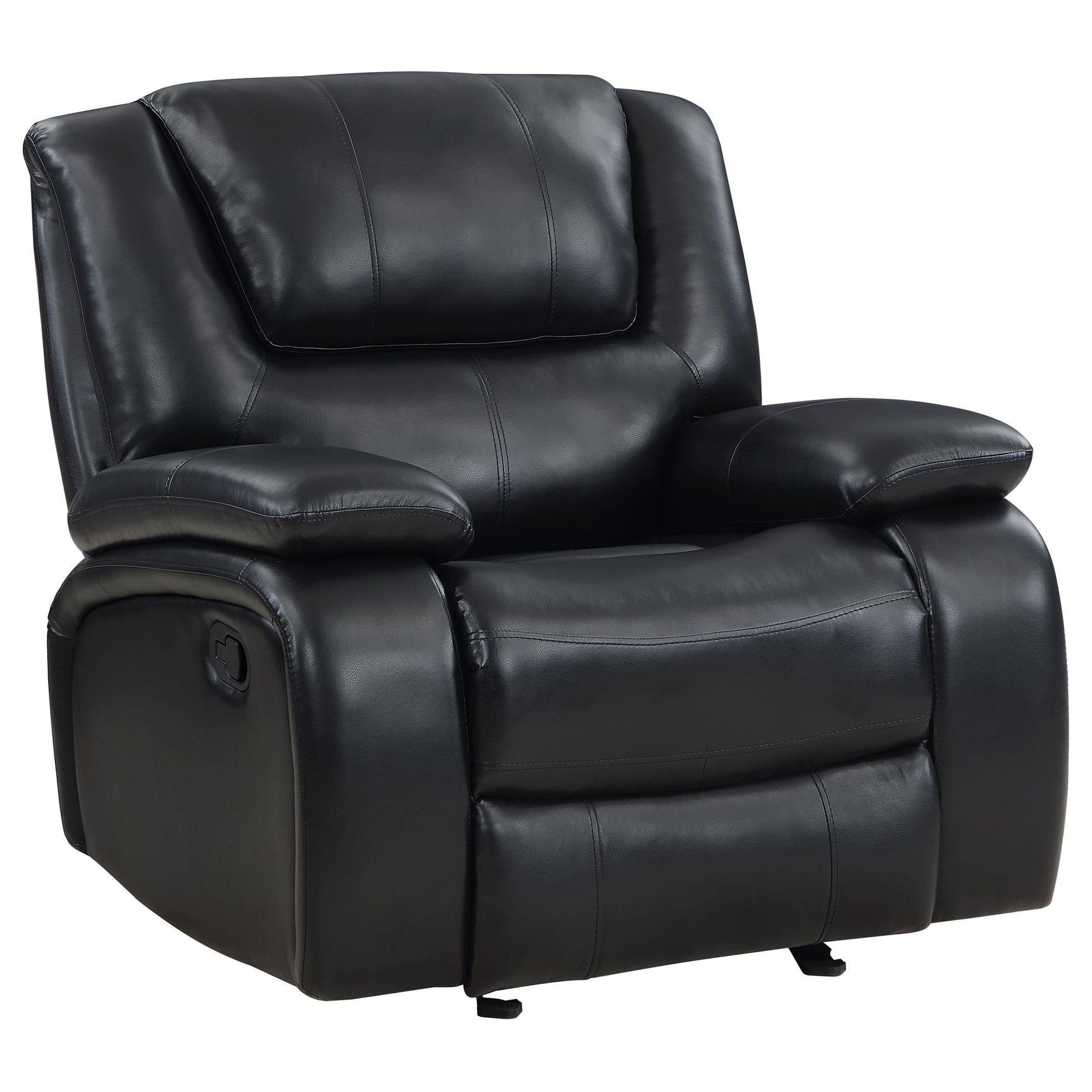 Camila 3-piece Upholstered Motion Reclining Sofa Set Black 610244-S3 - Ella Furniture
