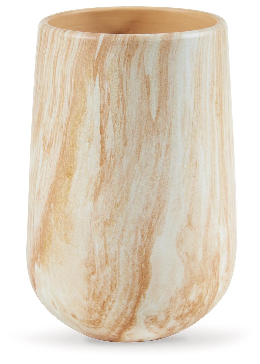 Cammen Tan/White Vase - Ella Furniture