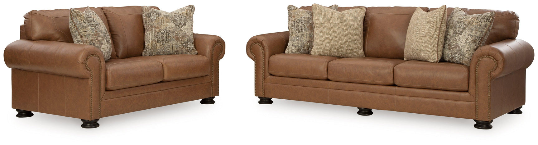 Carianna Caramel Sofa And Loveseat - Ella Furniture