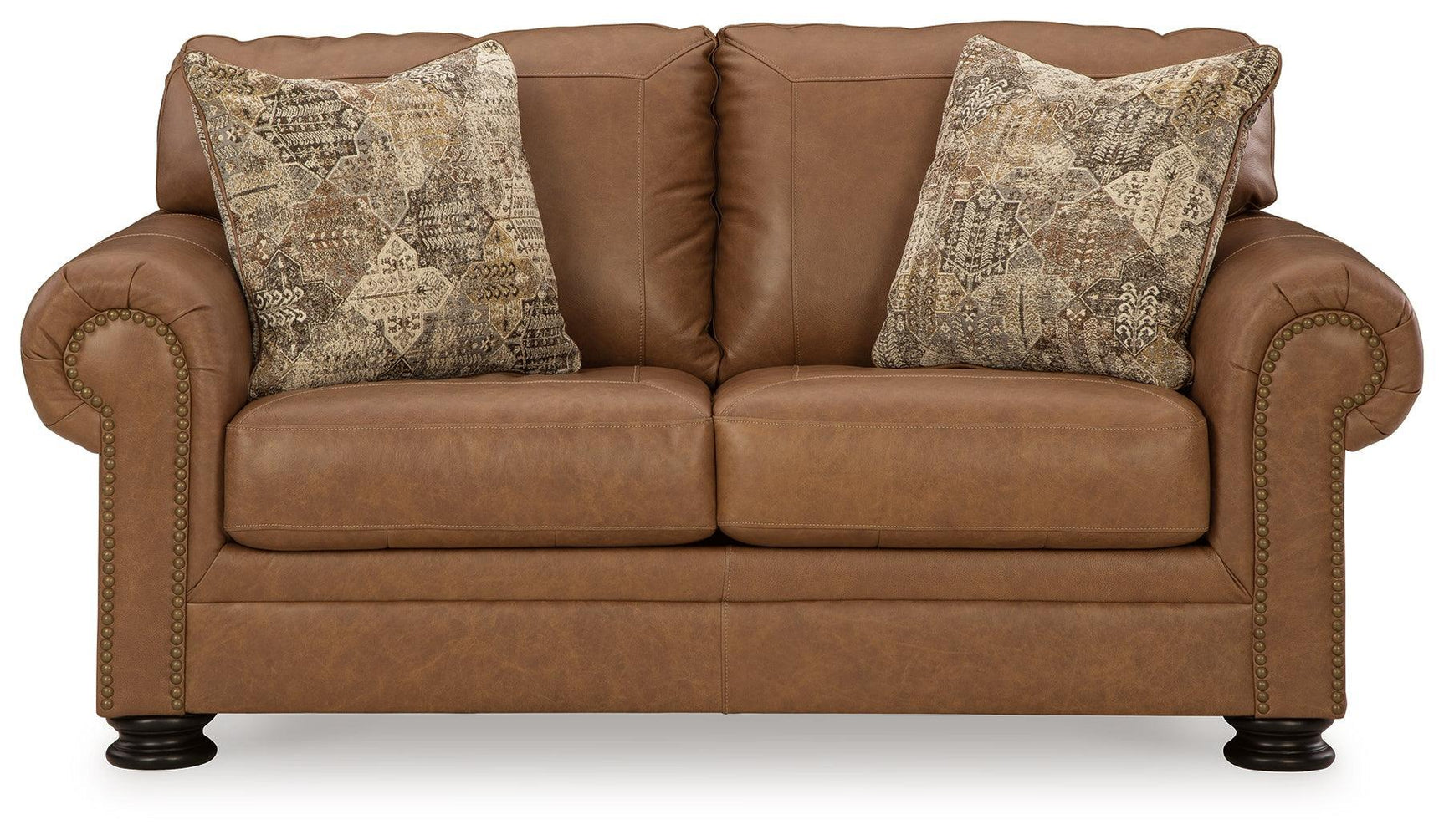 Carianna Caramel Sofa, Loveseat, Chair And Ottoman - Ella Furniture