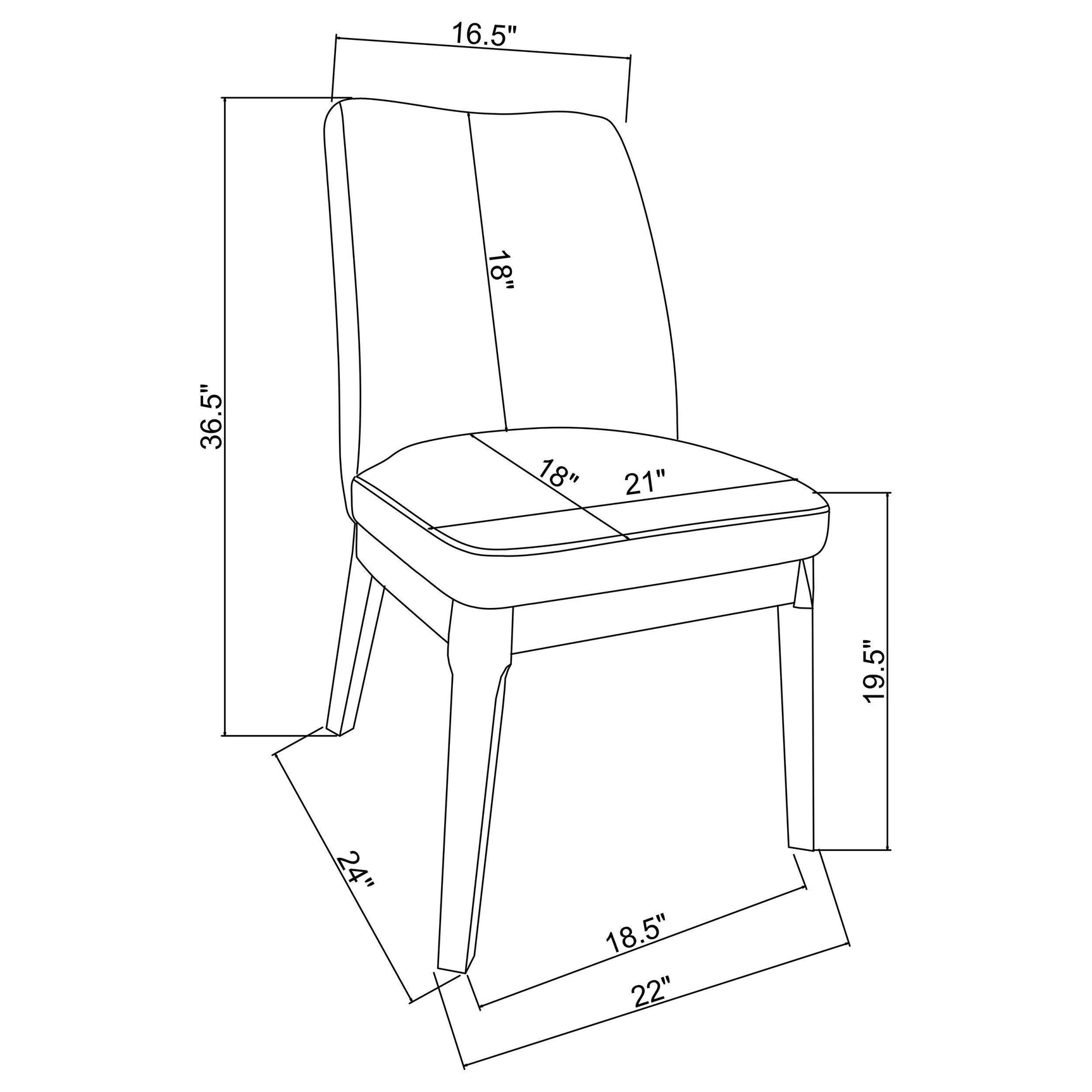 Carissa Upholstered Dining Side Chair Beige (Set of 2) 108302 - Ella Furniture