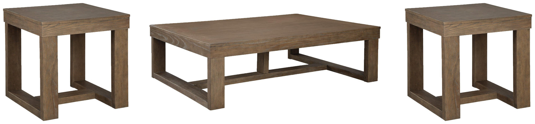 Cariton Gray Coffee Table With 2 End Tables - Ella Furniture