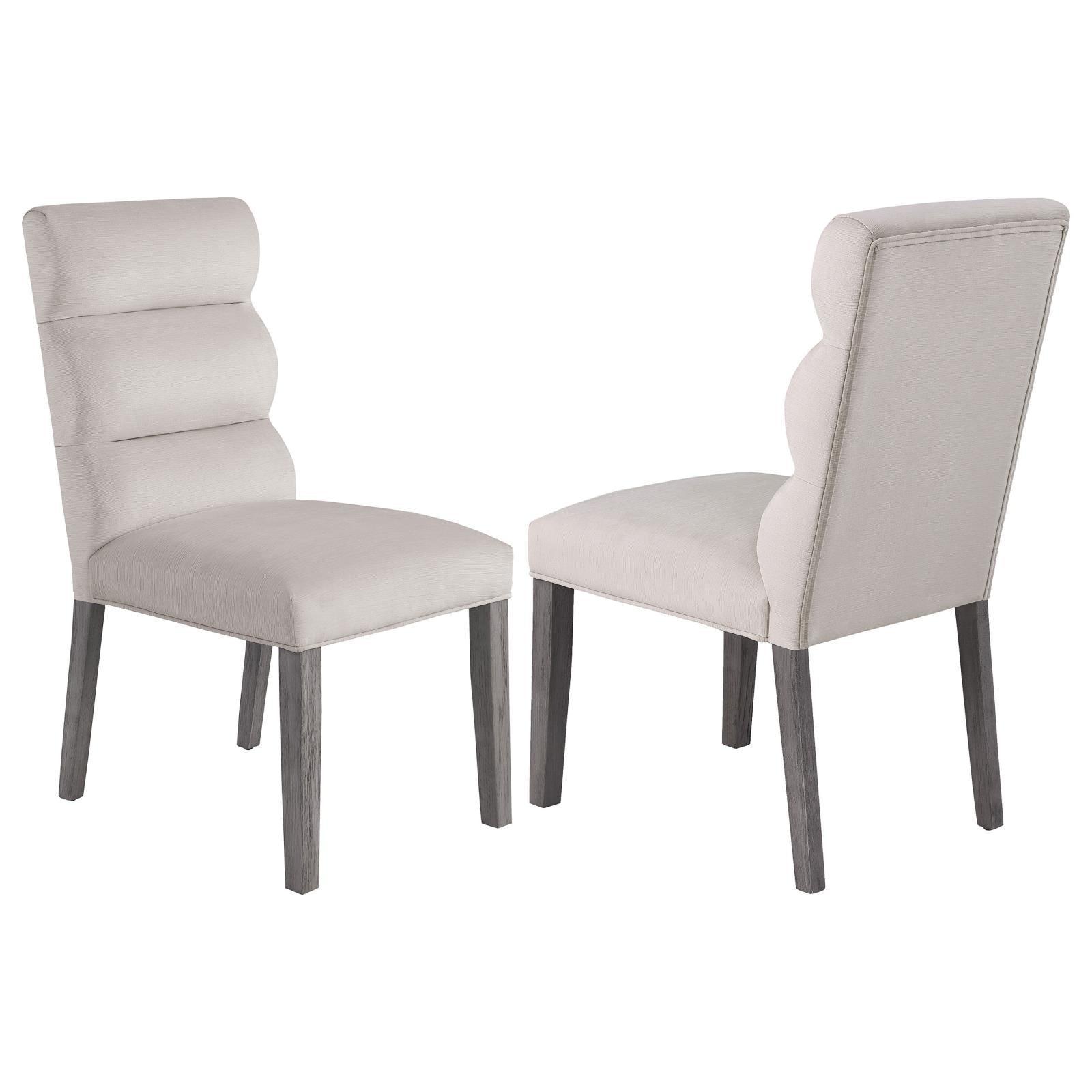 Carla Upholstered Dining Side Chair Stone (Set Of 2) 106683 - Ella Furniture