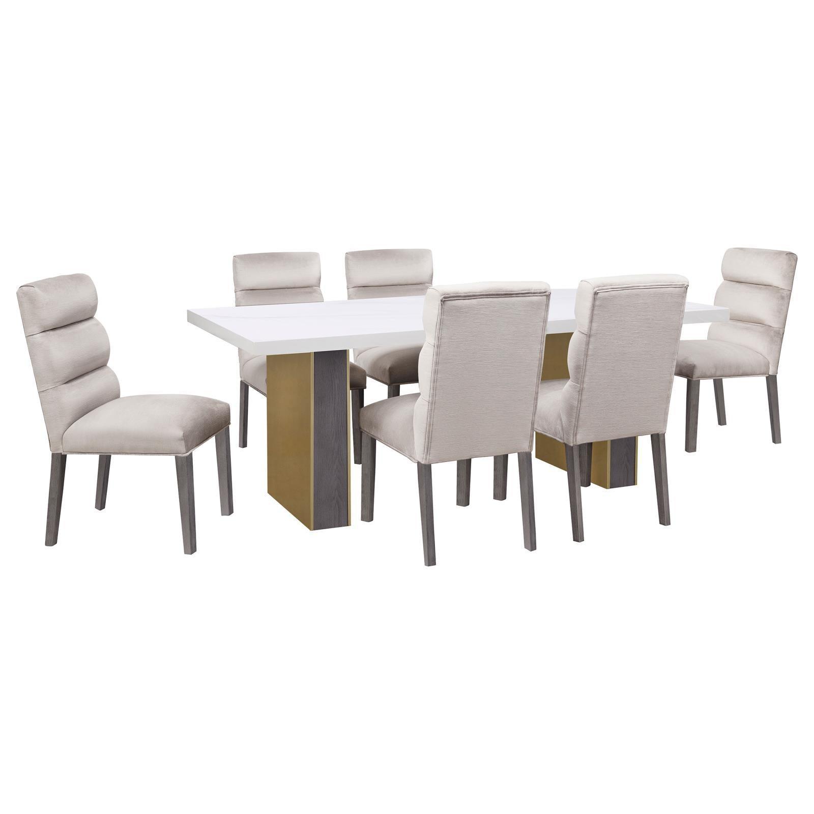 Carla Upholstered Dining Side Chair Stone (Set Of 2) 106683 - Ella Furniture