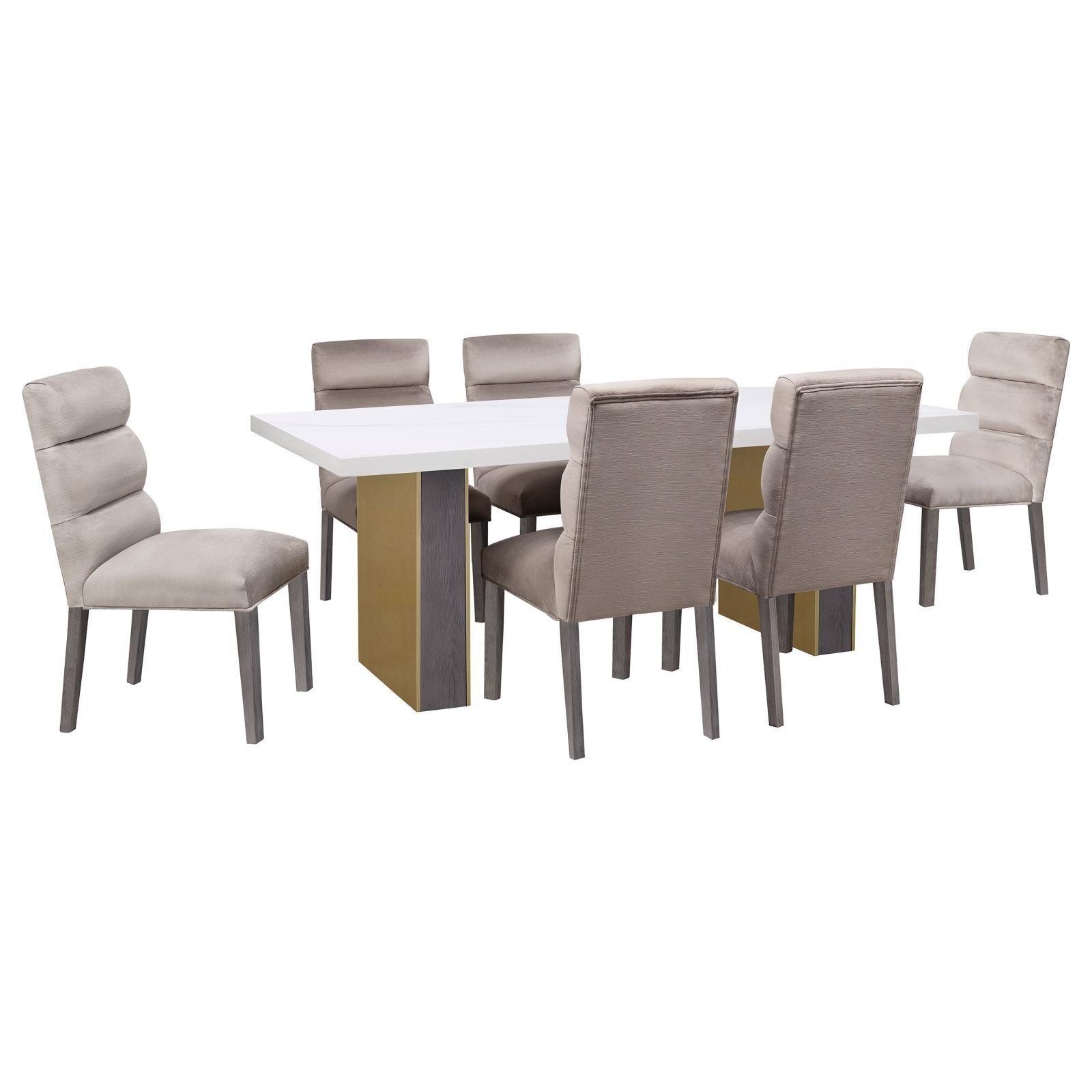Carla Upholstered Dining Side Chair Stone (Set Of 2) 106683 - Ella Furniture