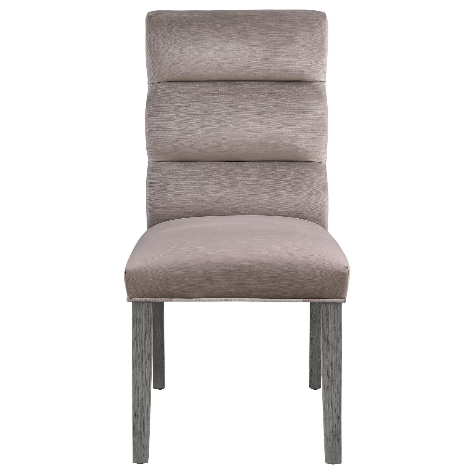 Carla Upholstered Dining Side Chair Stone (Set Of 2) 106684 - Ella Furniture