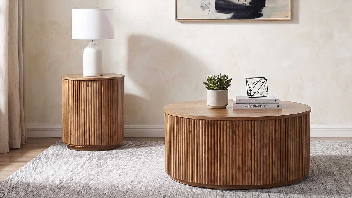 Coffey Round Mango Wood End Table Light Brown — product image 6