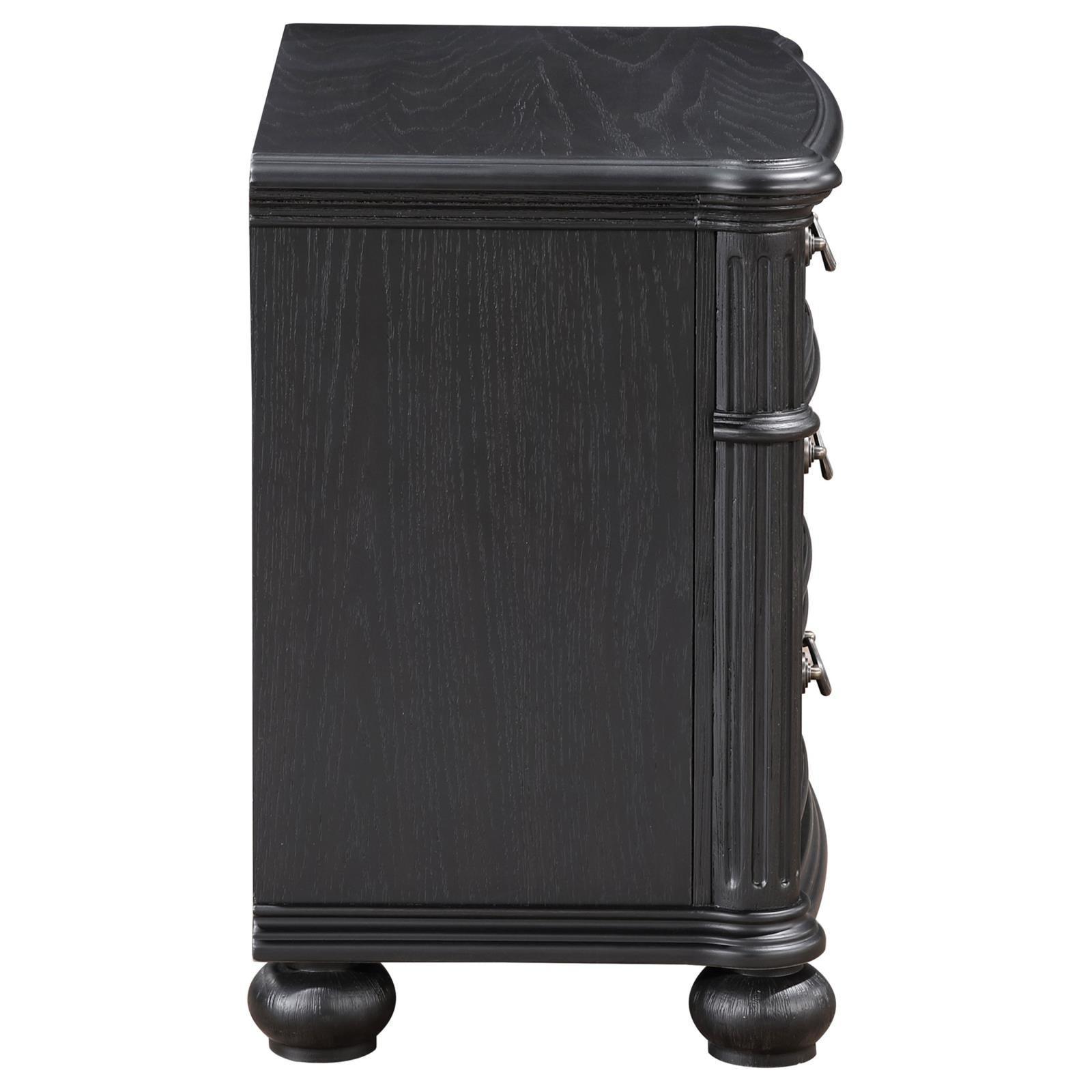Celina 3-Drawer Nightstand Bedside Table Black 224762 - Ella Furniture