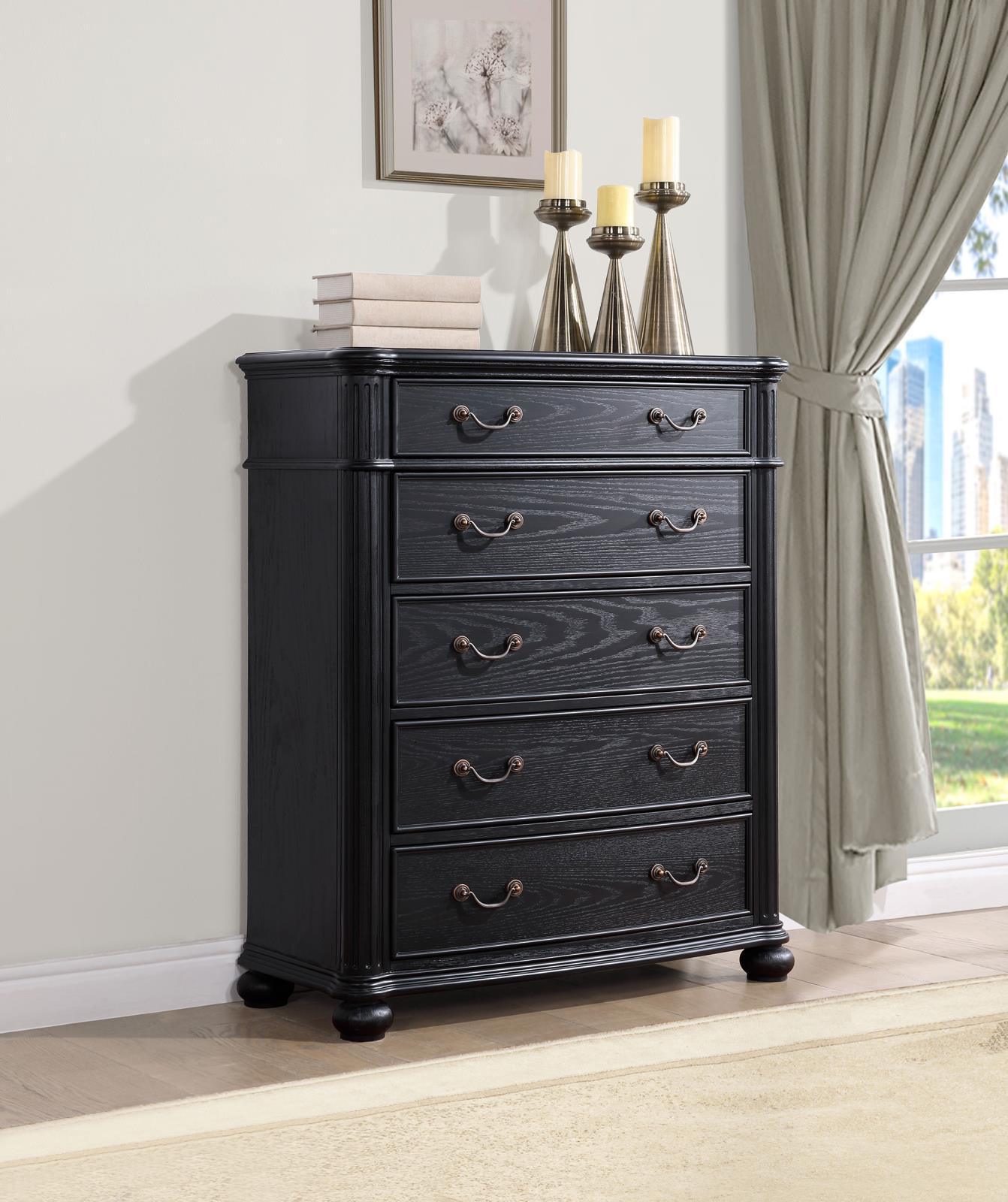 Celina 5-Drawer Bedroom Chest Black 224765 - Ella Furniture
