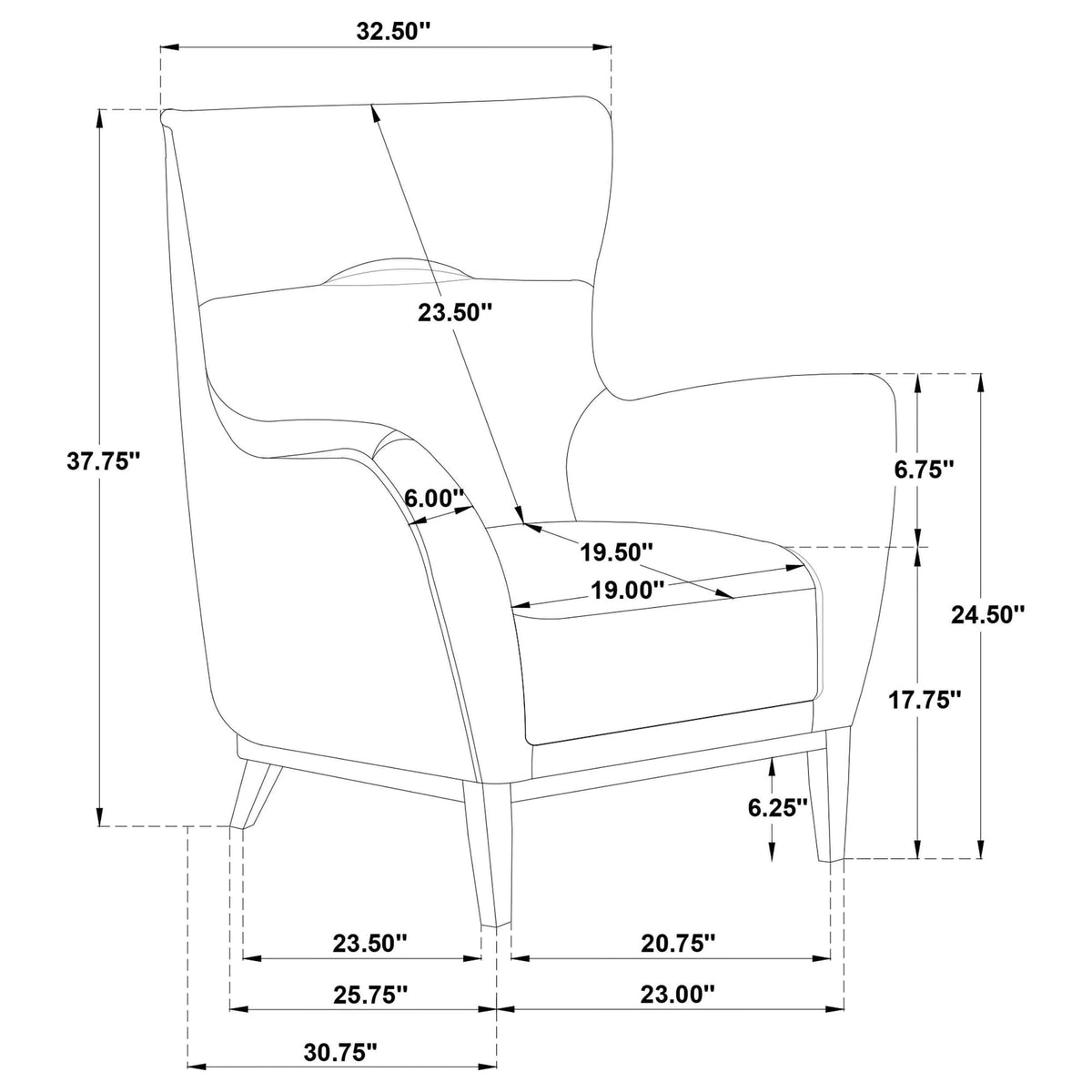 Catala Upholstered High Back Accent Chair Rust and Coffee — product image 13