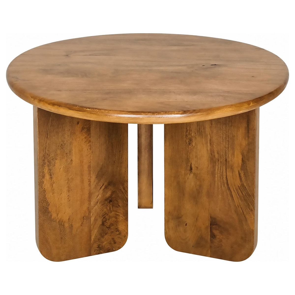 Dale 3-Piece Round Mango Wood Coffee and End Table Set Honey Mango — product image 3