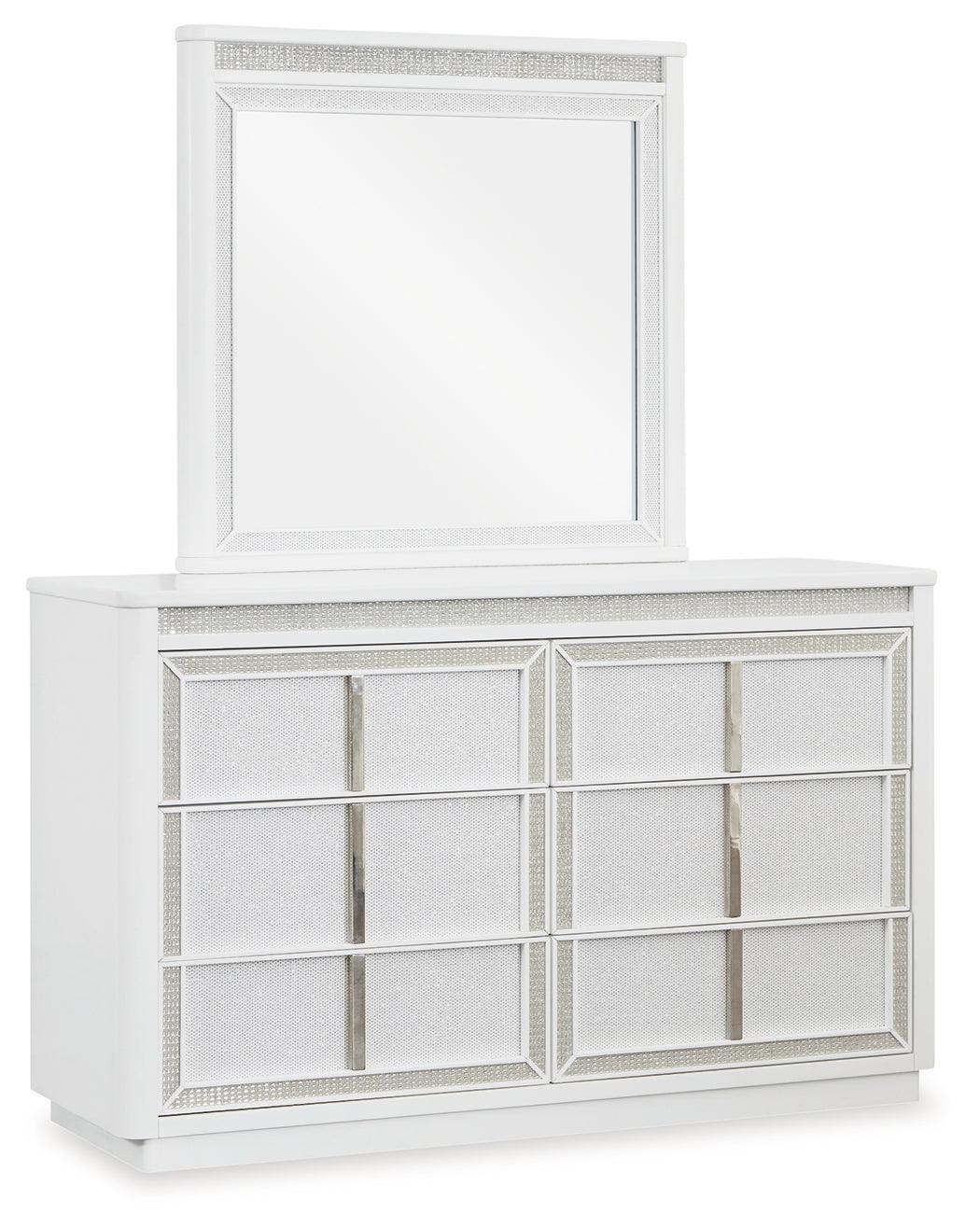 Chalanna White Dresser and Mirror - Ella Furniture