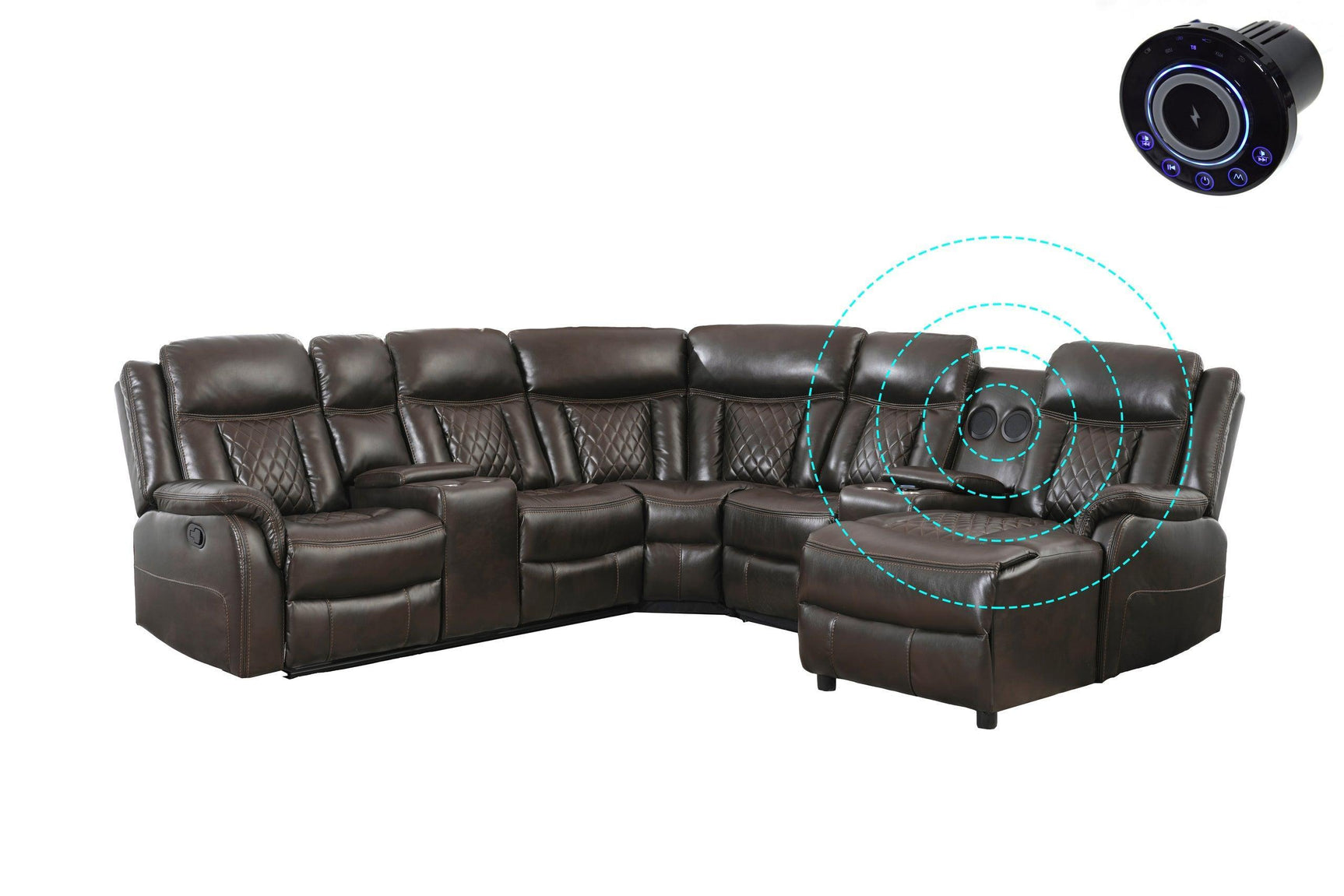Champion Brown Reclining Sectional - Ella Furniture