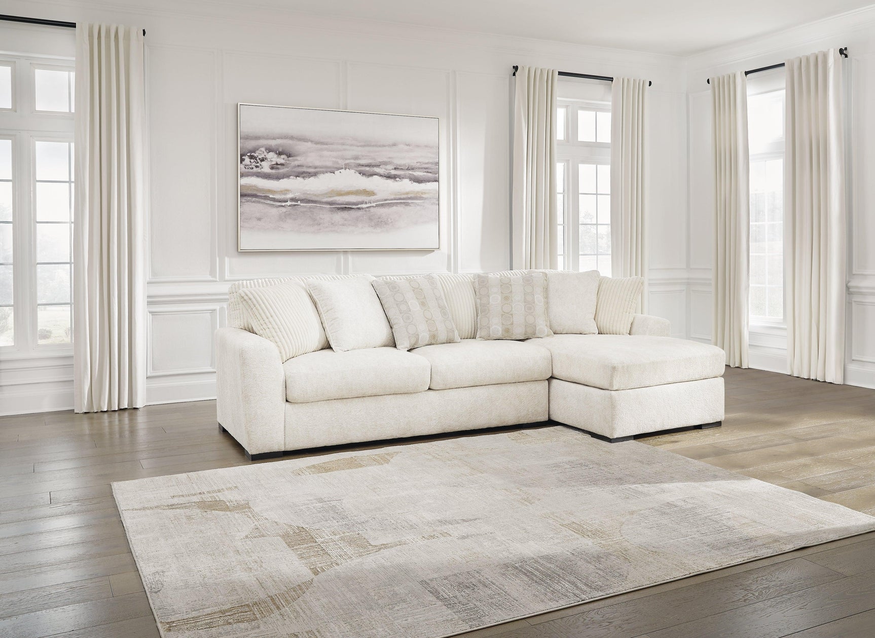 Chessington Ivory 2-Piece Sectional With Chaise - Ella Furniture