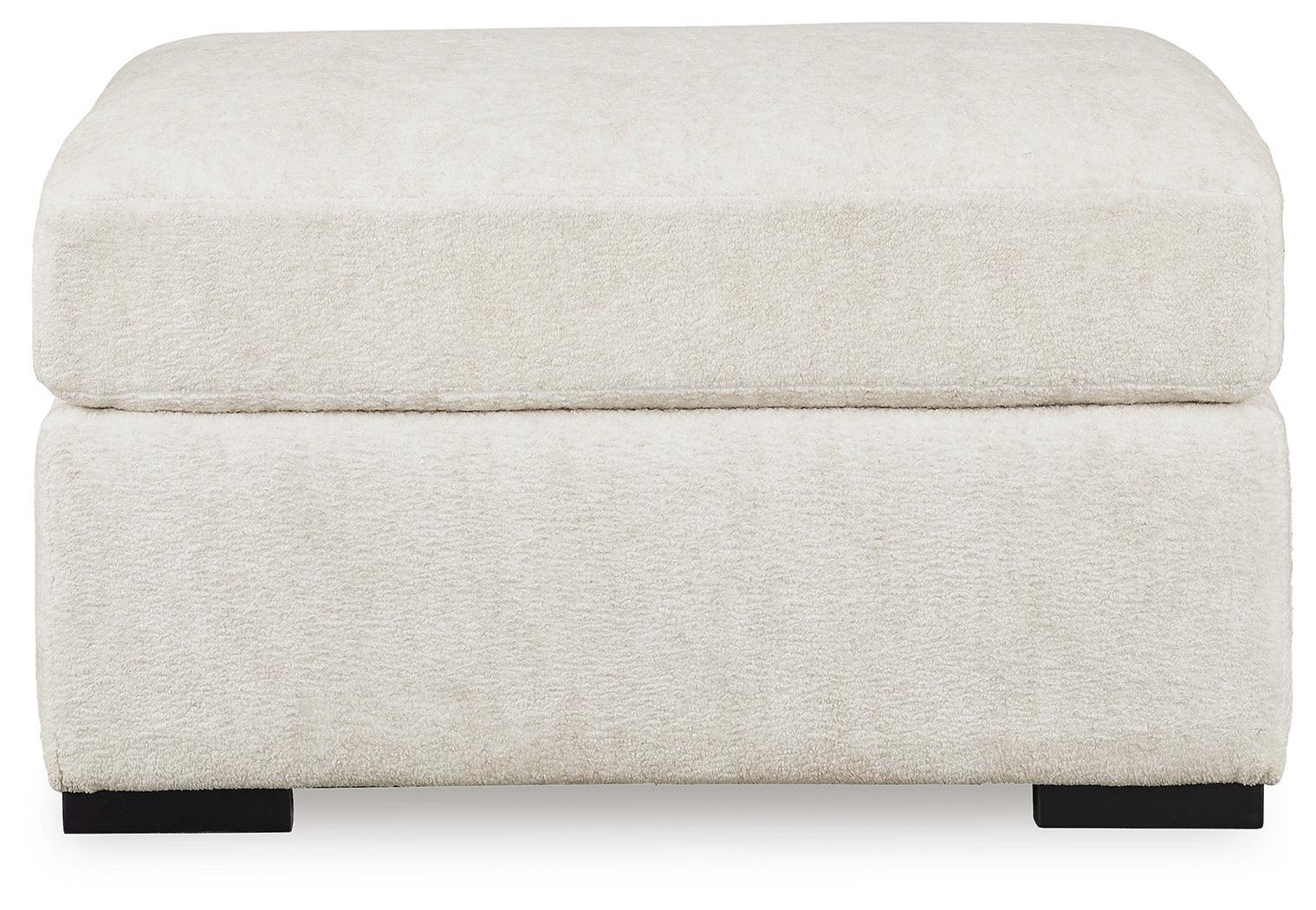 Chessington Ivory Chenille Oversized Accent Ottoman - Ella Furniture