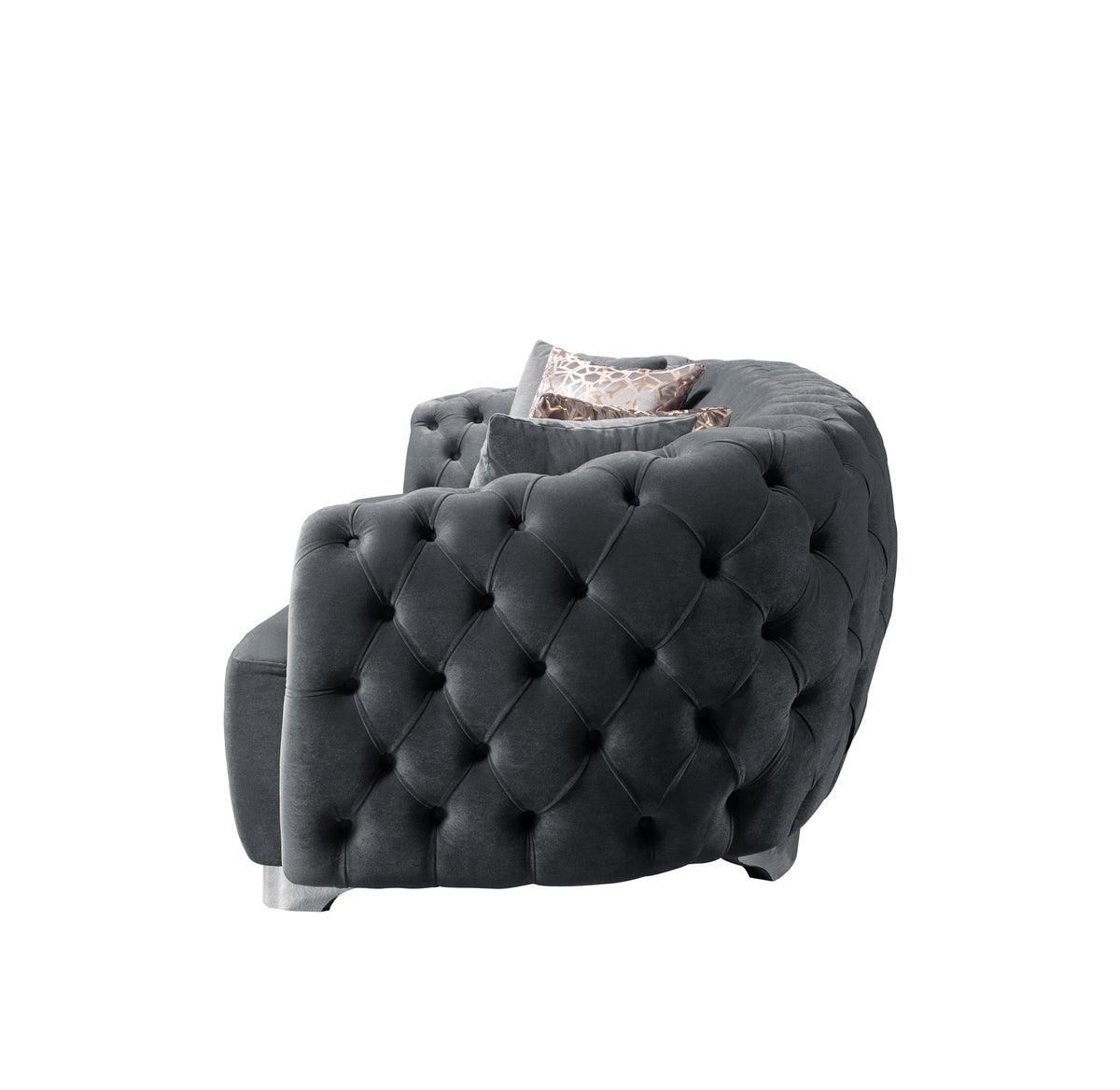 Chloe Gray Velvet Sofa & Loveseat - Ella Furniture