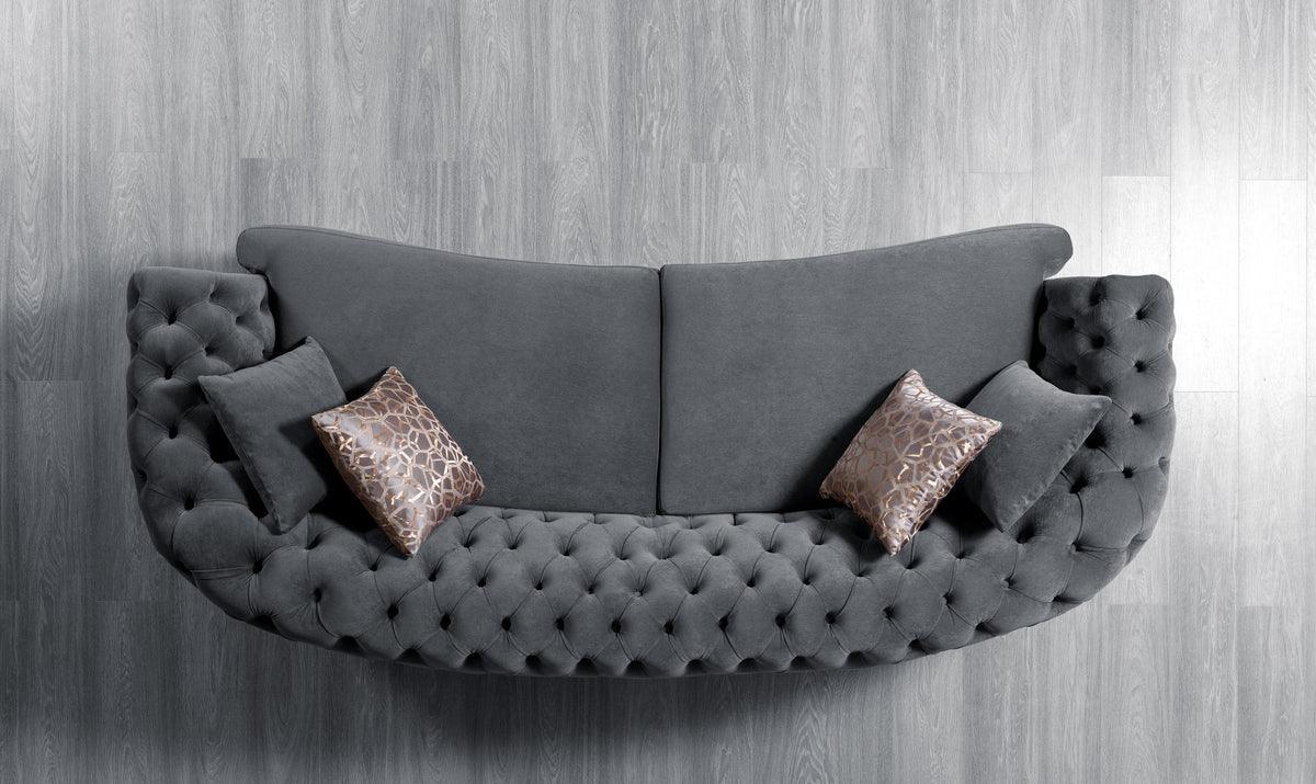 Chloe Gray Velvet Sofa & Loveseat - Ella Furniture