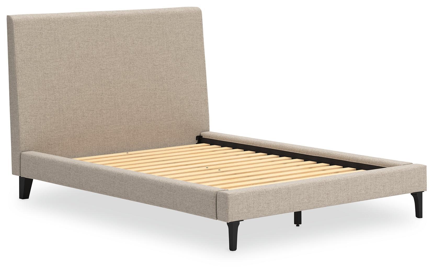 Cielden Soft Gray Full Upholstered Bed With Roll Slats - Ella Furniture