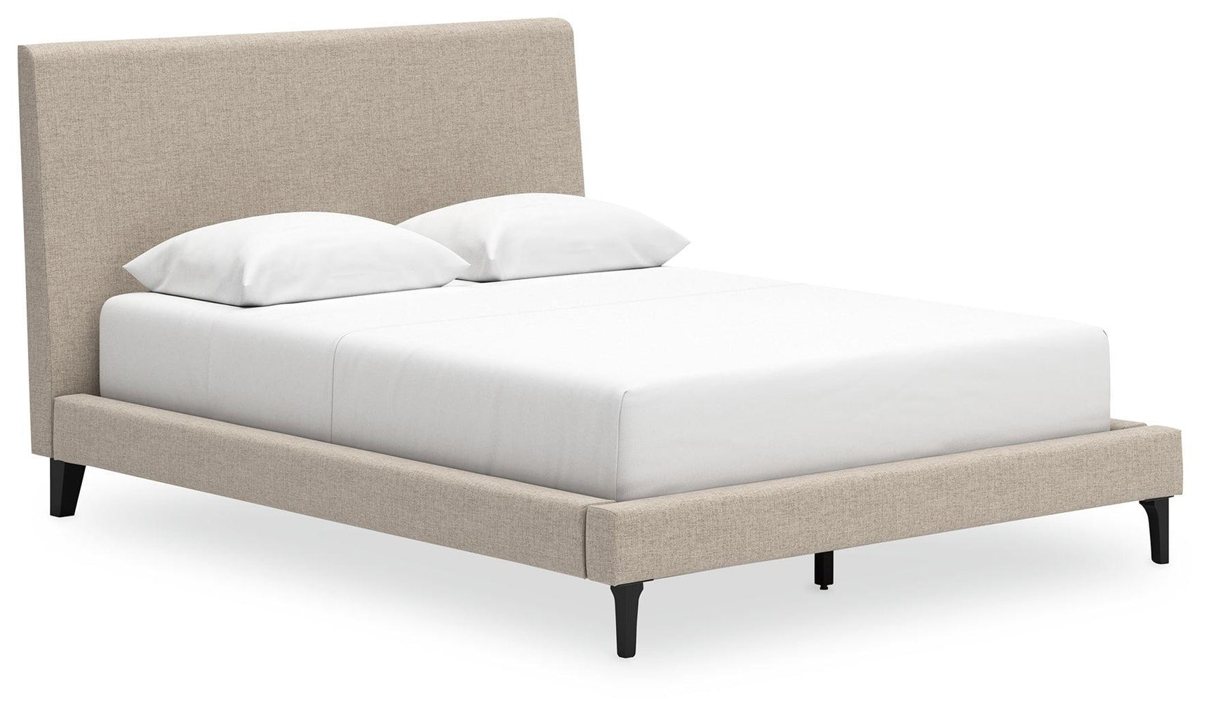 Cielden Soft Gray Queen Upholstered Bed with Roll Slats - Ella Furniture