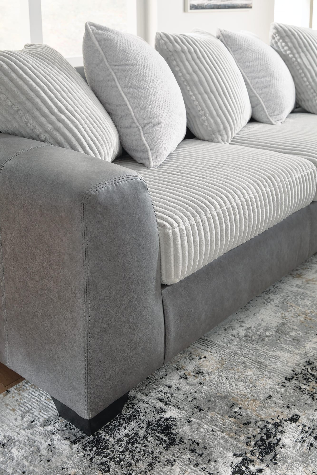 Clairette Court Alloy Chenille 2-Piece Sectional with Chaise detail view