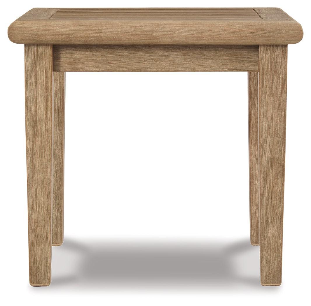 Clare Beige View 2 Outdoor Lounge Chairs With 2 End Tables - Ella Furniture