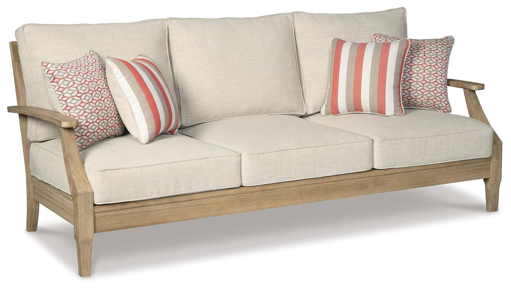 Clare Beige View Outdoor Sofa And Loveseat - Ella Furniture