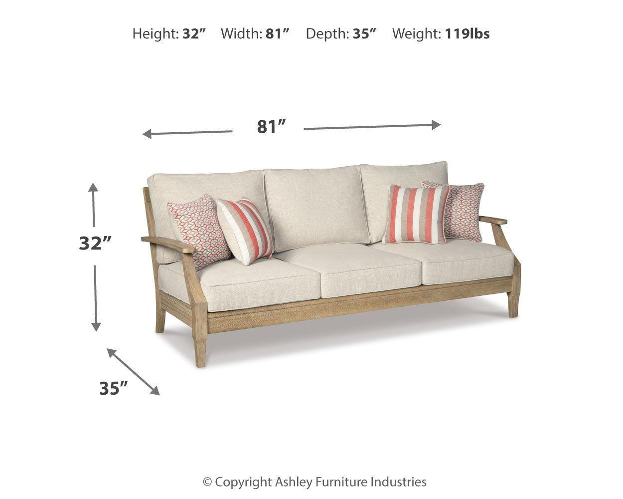 Clare Beige View Outdoor Sofa And Loveseat - Ella Furniture