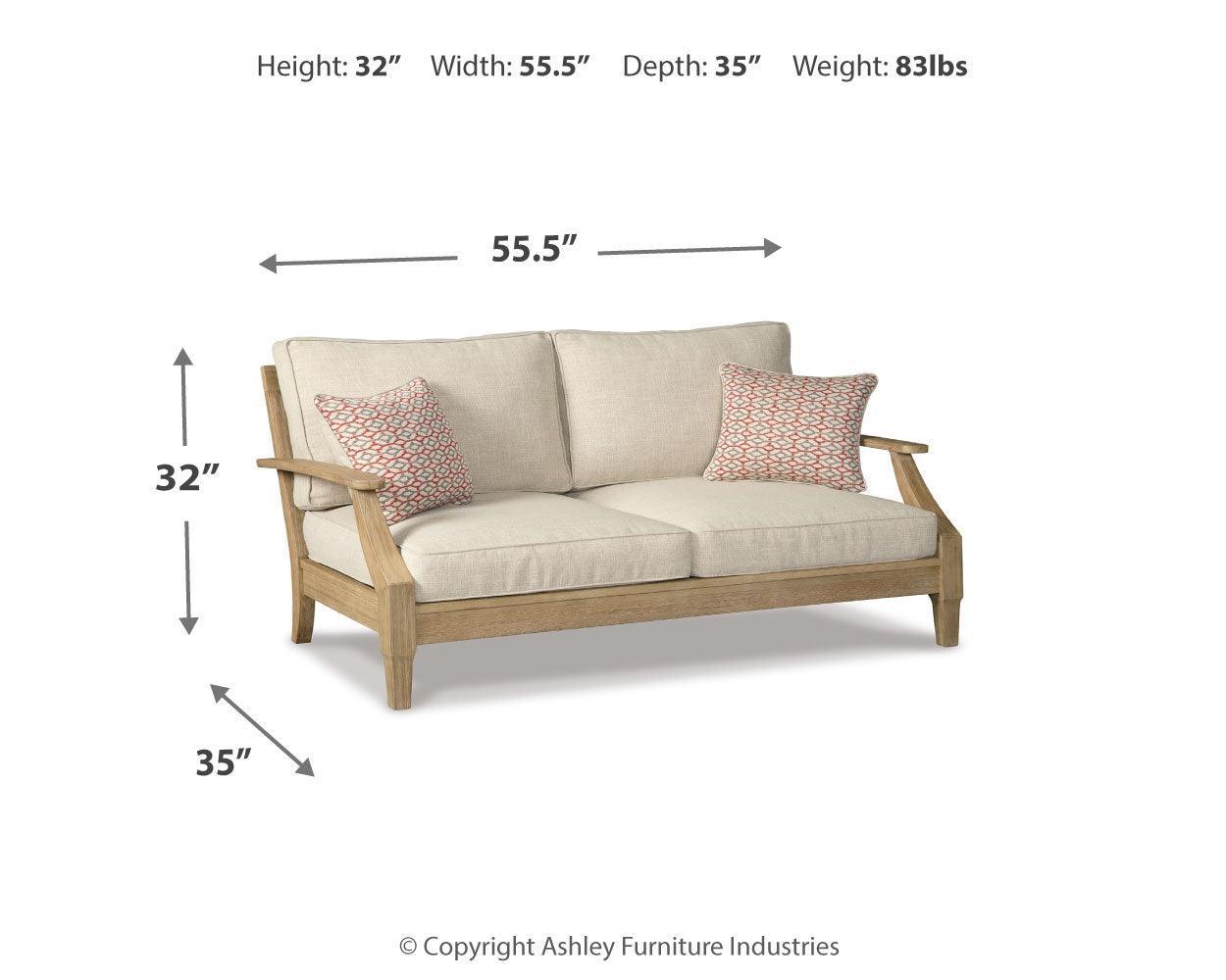 Clare Beige View Outdoor Sofa And Loveseat - Ella Furniture