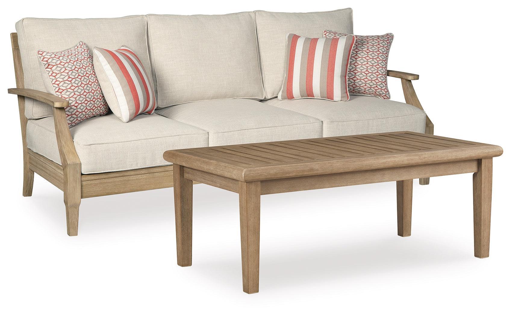 Clare Beige View Outdoor Sofa With Coffee Table - Ella Furniture